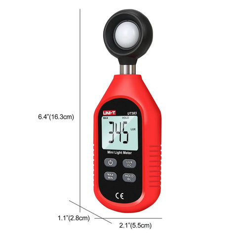 Pro Grade Light Meter For Photographers And DIYers, Digital Illuminance Meter With A Backlit LCD, Fast 0.5 Second Sampling, Reads Lux Or FC From Zero To 199,900 Lux And Up To 18,500 FC, Compact And Easy To Use, red mini handheld light meter, 6.4 in
