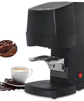 Automatic 58 MM Electric Espresso Tamper With Precision Pressure Dial And Height Adjustable Handle For No Sweat Cleanup and Next Level Barista Shots Right At Home on a kitchen counter.