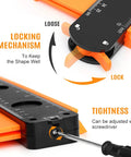 Close-up of locking mechanism on 10 Inch Contour Gauge With Lock For Copying Profiles In Woodworking, Flooring, Tile And Trim.