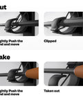 Wall Mount Fishing Rod Holder And Vertical Storage Rack For Garage Holds Up To 6 Rods With Rubber Band Clamp Tech close-up usage