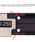 Close-up of Top Shelf Fiber Holder Sheath Clamps And Chucking Jigs FH-60-250 1 Pair for Fujikura splicers showing mounting holes.