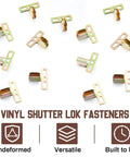 Heavy Duty 24 Piece Steel Shutter Clips For Vinyl Window Shutters Featuring Hidden Mount Hardware And No Sweat Exterior Fasteners Ensuring A Rock Solid Damage Free Installation Upgrade Now showing steel clips.