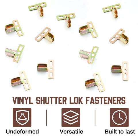Heavy Duty 24 Piece Steel Shutter Clips For Vinyl Window Shutters Featuring Hidden Mount Hardware And No Sweat Exterior Fasteners Ensuring A Rock Solid Damage Free Installation Upgrade Now showing steel clips.
