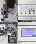 Heavy Duty Automatic Wire Stripping And Cutting Machine For 0.1 To 8Mm2 Cable AWG 8 To 32 with control panel and internal gears view.