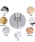 CNC router bit set with 1/8 in shank and 1/16 in cutting dia; two-flute carbide end mills for wood/MDF/plywood/PVC