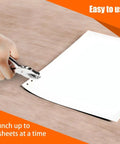 12 Pack Single Hole Puncher Set, 8 Sheet Capacity One Quarter Inch Circle Paper Punch For Crafts And Office being used on paper