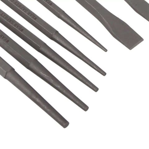 16 Piece Mechanics Punch And Chisel Set With Pin Center Taper Punches Cold Chisels Premium Heat Treatment Steel Heavy Duty Anti Rust Impact Proof Tool Kit For Auto Shop And Garage Repair Jobs, steel punches