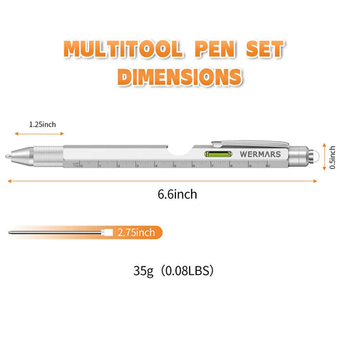 Dimensions and features of 9 In 1 Multitool Pen Gift For Men With Personalized Gift Box Ideal Fathers Day Gift For Dad Husband Boyfriend
