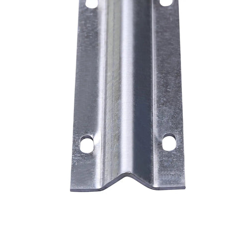 Close-up of 12 Ft V Track With Pre Drilled Holes And Screws Includes 4 Ft By 3 Ft Footprint Heavy Duty V Bottom Track For Sliding Driveway Gates