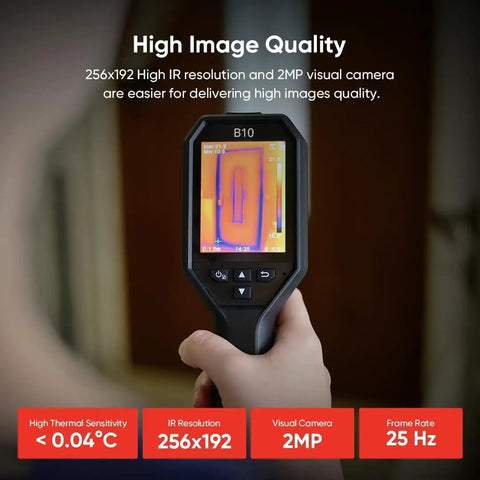 B10 Pro Grade Thermal Imaging Camera With 320 By 240 Super IR Resolution, Fusion 2MP Visual, 3.2 Inch LCD, handheld view