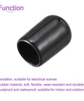 20 Pack Three Eighths Inch Black Screw Thread Protectors Rubber End Caps Bolt Covers For Screws Bolts Furniture Feet Pipe Ends And Fence Railings Nine Point Five Millimeter Inner Diameter Easy Snap On Durable Protective Caps