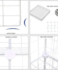 Close-up details of Wire Cube Storage Organizer With 2 Cubes Metal Grid Shelving Unit, showing quality connectors and design.