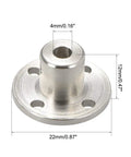 4mm Inner Diameter Rigid Flange Shaft Coupling for Motors and DIY Projects, view with dimensions and 10mm outer cylinder.