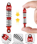 53mm Aluminum Threaded Shock Absorbers Oil Damper for TRX4M TRX4MT RC crawler, red design with preload adjustment feature in hand