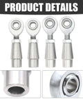 Two Pair One Half Inch Heim Joints Kit With Right And Left Hand Threads Jam Nut Bung Half Inch Rod End Chromoly Joints Panhard Kit For Steering And Suspension Traction Bars, silver rod ends