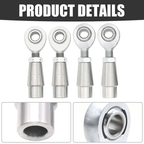 Two Pair One Half Inch Heim Joints Kit With Right And Left Hand Threads Jam Nut Bung Half Inch Rod End Chromoly Joints Panhard Kit For Steering And Suspension Traction Bars, silver rod ends