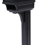 Top Shelf Heavy Duty Double Wall Plastic Mailbox And Post Kit With Dual Access Large Capacity Rust Proof Finish Smooth Operating Doors No Sweat Weather Resistance For Your Home, front view with red flag.
