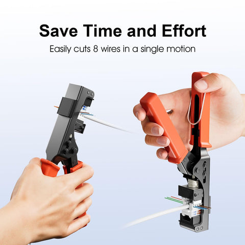 90 Degree Angled Speed Termination Keystone Tool For RJ45 Keystones, Ethernet Punch Down Kit being used to terminate cables