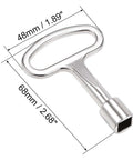5 Pack 8mm Zinc Alloy Square Electrical Cabinet Keys for Water Meter Boxes Nickel Plated Safety Keys, dimensions shown