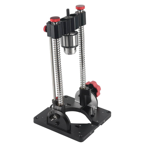 Heavy-Duty Portable Drill Guide With One Half Inch Keyed Chuck, 0 To 60 Degree Adjustable Angle Pro-Grade Precision Jig, front view