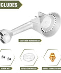 High Pressure Cast Iron Propane Burner Head With 0-20 Psi Adjustable Regulator And 4.1 Ft Hose Brass Fitting components