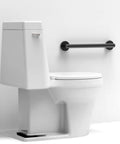 Stainless Steel Designer Bath Grab Bar One And One Quarter Inch By 24 Inch Matte Black Heavy Duty ADA Compliant 500 LB Load Capacity Safe Grip For Shower And Tub next to toilet