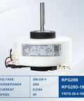 Beefy Brushless DC Air Conditioning Fan Motor 208-230V 60Hz 20W Internal Condenser Replacement for Midea AC Units YKFG-20-4-10L 0.218A High Efficiency