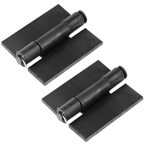 Beefy Two Pack Heavy Duty Weldable Steel Hinges Seven And A Quarter Inch By Six And A Half Inch, black carbon steel, 550 lb capacity