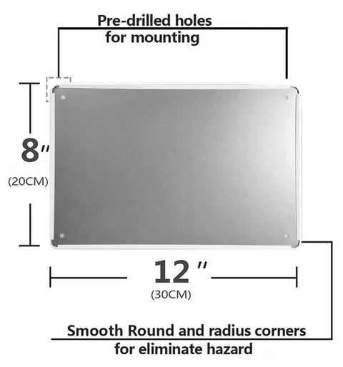 Emergency Spill Kit Location Sign 8x12 Inch Metal Tin Durable Top Notch Visibility Safety Marker, pre-drilled mounting holes