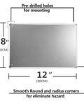 Back view of Do Not Use Lockout Metal Tin Sign 8x12 Inch Equipment Safety Warning with pre-drilled holes for mounting