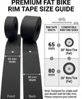 Two Pack 26 Inch Rim Strips 65mm Wide 0.6mm Thick Fat Tire Liner Nylon Inner Tube Cushion Protector Anti Puncture For Bikes