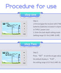 Display instructions for Ultrasonic Water Level Monitor For Tanks With High Low Alarm, digital screen setup steps shown.