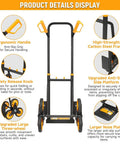 Heavy Duty Stair Climbing Cart With 330 Lb Capacity, 6 Wheel Folding Dolly And Telescoping Handle, Ergonomic Grip, Ideal For Moving Groceries, Boxes, And Bulky Items Up Stairs Or Across Floors, carbon steel frame