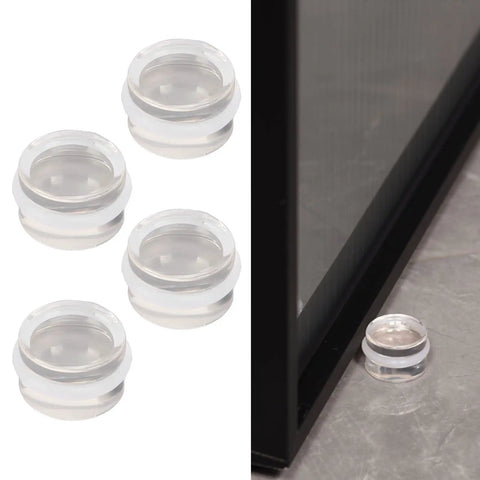 Clear Acrylic Door Stopper Set 4 Pieces, Round Self Adhesive Buffers, No Drill Install For Living Room And Bathroom, Scratch Proof Noiseless Floor Protection Keeps Floors Safe.