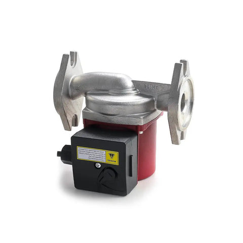 Tough As Nails 1 Inch Stainless Steel Flange 3 Speed Switchable 93 Watt 115 Volt Hot Water Pressure Booster Recirculating Circulator Pump angle view with flange and motor.