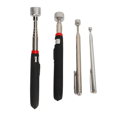 Cool 5 Piece Magnetic Grabber Tool Kit With Stainless Steel Telescoping Rod And Round Inspection Mirror For Reaching Dead Angles Up To 15 Lbs Easy Pickup Gear, four tools shown