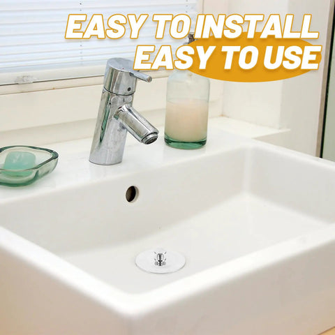 Bathtub Drain Plug Silicone and Stainless Steel for 42-44mm Holes in a white bathtub with chrome faucet.
