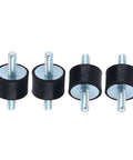 Heavy Duty M4 Rubber Anti Vibration Mounts Pro Grade Shock Absorbers For Air Compressor Pumps and Workshop Gear, featuring black rubber pads.