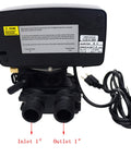 Back view of Time Clock Control Valve For Water Softener System Top Mounted Auto Regeneration Valve For 9 To 11 Inch Resin Tank
