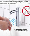 Touchless Bathroom Sink Faucet With Motion Activated Sensor, Hands Free Water Flow For Hygienic Use, in use, chrome finish