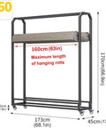 Industrial Grade Heavy Duty Steel Storage Rack For Window Tint Film Vinyl Wrap And Wallpaper Rolls with measurements and details