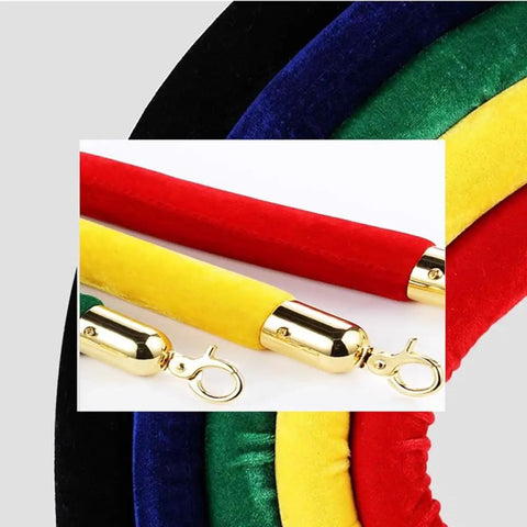 Premium Velvet Queue Rope With Solid Gold Hooks For Dead Simple Crowd Control And Smooth Line Sorting At Hotels Banks And VIP Areas Crafted With A Chunky Foam Core Inside