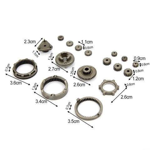 17 Piece Self Locking Reduction Gear Set For Brushless Drill Heavy Duty Metal Transmission Gears With Precise Fit Easy Install