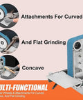 Badass 750W Brushless Belt Sander With Quick Toggle Speed Dial And Crisp Digital Gauge For Smooth Wood Metal Finishing, attachments for curved and flat grinding.