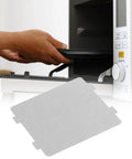 Microwave Mica Sheet Set 10 Pcs High Heat Resistant Insulation for protecting magnetron; shown with a microwave oven use scenario.