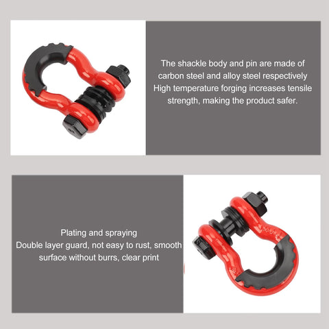 Beefed Up D Ring Shackle 5952 Lbs Towing Capacity Seven Eighth Inch Screw Pin Anchor Shackle For Off Road Winch Recovery