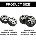 50Pcs RC Vehicle Wheel And Shaft Set Plastic Wheels 30mm And 32mm Dia With 2mm Axles And 100mm Shafts For DIY Replacement