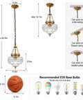 Straight Up Vintage Vibes Handblown Textured Glass Pendant Light With Brushed Antique Brass Finish. Dimensions 9.5in wide, 66.9in max drop.