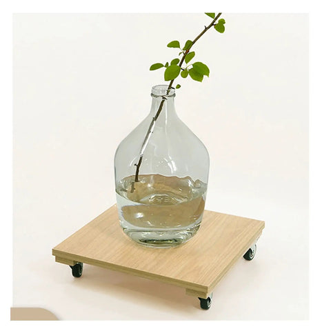 Heavy Duty Wooden Plant Caddy With 360 Degree Rotating Wheels Holds Up To 110 LBS Straight Up Lets You Shift Heavy Pots Rock Solid And Simple For Decked Out Patios Or Balcony Garden Layout
