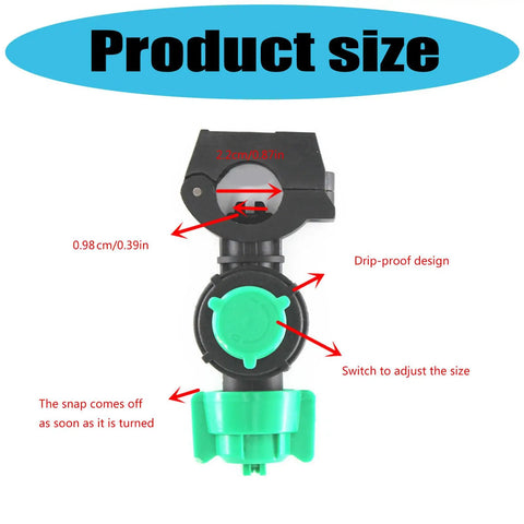 Ten Pack Tractor Sprayer Nozzles for High Efficiency Atomizing Irrigation with labeled dimensions and features